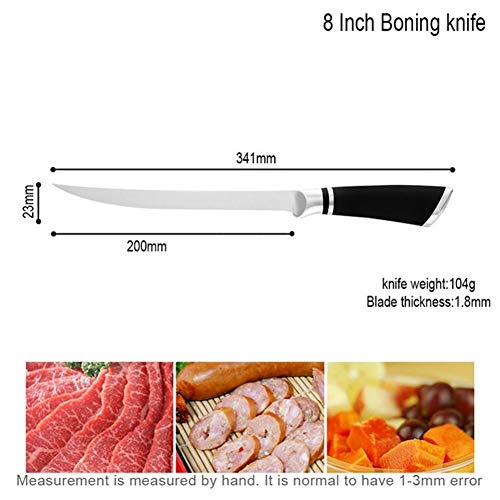 Herramienta Cuchillo Curvo Que Deshuesa El Cuchillo De Cocina De Acero Inoxidable De 6 Pulgadas 7 Pulgadas 8 Pulgadas Bone Salmón Sushi Petty Pescado Crudo Fileteado ( Color : 8 inch Boning Knife )