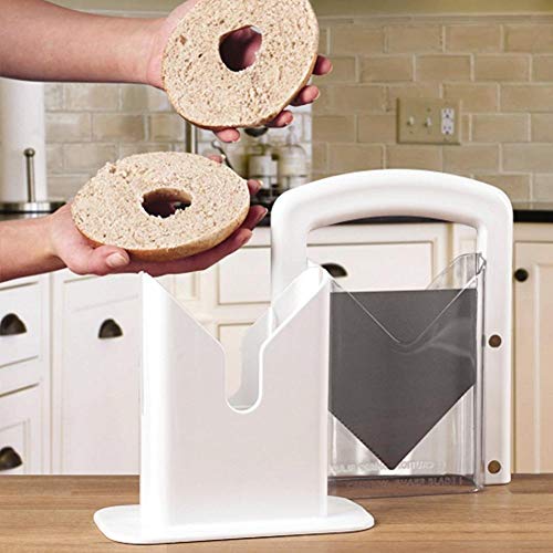 Herramienta de corte, Delaman Cortadora de guillotina de acero inoxidable Bagel Cortadores de pan Tostado Rebanado Herramienta de cocina Accesorios para el hogar