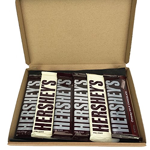 Hershey's Caja De Regalo Selección De Chocolates Americanos - 6 Tabletas - Chocolate Con Leche, Chocolate Con Galletas Y Chocolate Con Nata - Cesta Exclusiva Para Burmont's