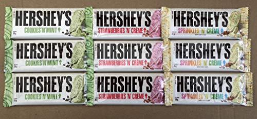 Hershey's Sprinkles and Strawberries & Cream Cookies N Mint 3 de cada paquete de regalo caja de cartas.