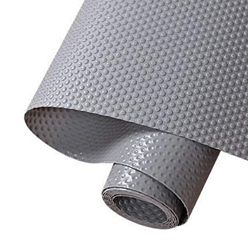 Hersvin 30cmx150cm Plastico Protector para Cocina Cajones, Alfombras Antideslizante Non Adhesivo para Nevera Mueble Fregadero Estante Organizador Cubiertos EVA Cubre Encimera(Gris Oscuro/Punto)