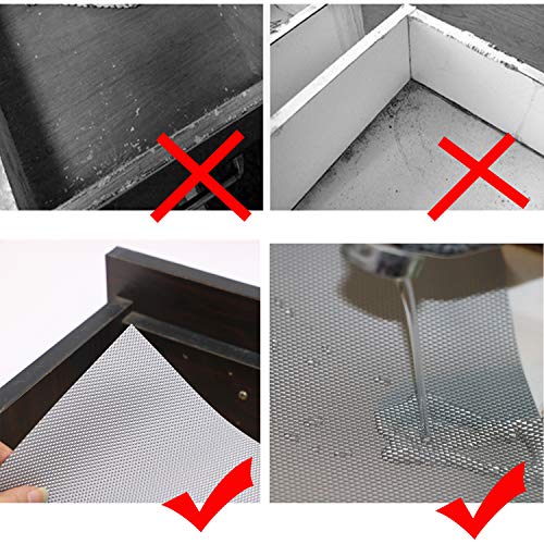 Hersvin 60cmx500cm Plastico Protector para Cocina Cajones, Alfombras Antideslizante Non Adhesivo para Nevera Mueble Fregadero Estante Organizador Cubiertos EVA Cubre Encimera(Gris Diamante)