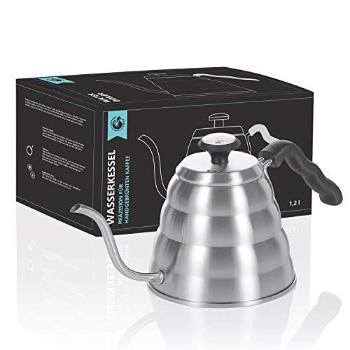 Hervidor de agua de 1,2 litros con termómetro; hervidor de café, hervidor de café y hervidor de té con control de temperatura de acero inoxidable para las cocinas de inducción, de gas y eléctricas