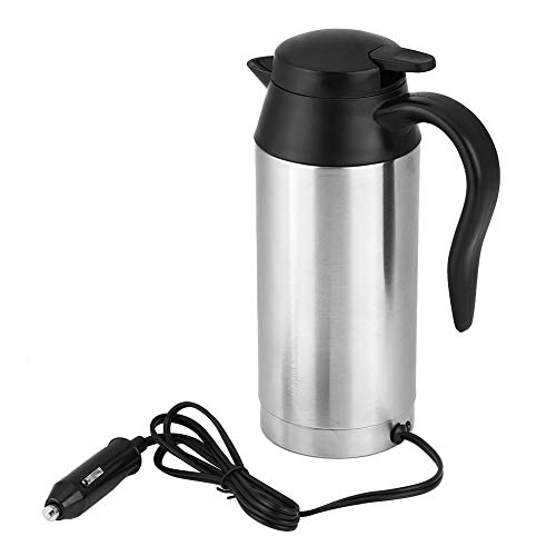 Hervidor de agua eléctrico - 750ml 12V del coche de acero inoxidable de mechero Calefacción Hervidor Taza eléctricos termos de viaje for la Leche de agua for preparar té café