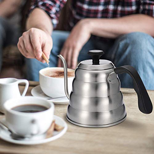 Hervidor de café con termómetro para temperatura exacta – cuello de cisne de alta calidad de acero inoxidable para cocinar café con goteo y té (40 fl oz/1.2 litros)