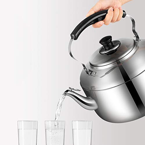 Hervidor HMLIFE Caldera de Gas 304 Acero Inoxidable Silbato de Alta Capacidad Espesar Hogar Cocina de inducción de Gas Restaurante Caldera (Tamaño : 5L)