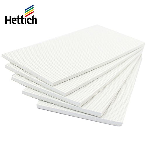 Hettich Paneles Grande Recorte de Patin EVA Autoadhesivo (1x5 Piezas) Patines Goma Adhesivo Almohadillas de Caucho 49523 para Muebles Proteger Antideslizante 200x100mm Rectángulo Blanco