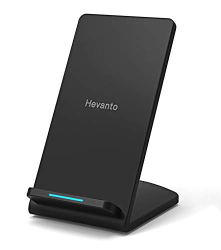 Hevanto Cargador Rápido Inalámbrico,7.5W Carga Inalambrica para iPhone 11/11 Pro/11 Pro MAX/XS MAX/XR/XS/X/8Plus/8,10W Cargador Inducción para Samsung S20/S10/Note10,15W MAX Output para LG V50/G7/G8