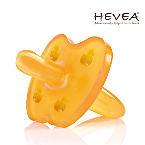 Hevea Chupete 3 – 36 meses//caucho natural//Diseño Pato//forma simétrica//heimess Madera Chupete Cadena perlas natural