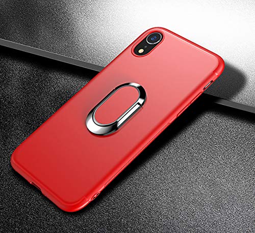 Hexcbay Funda para iPhone XR, iPhone X/XS, Parachoques de TPU Soporte de Anillo Soporte para Coche magnético Funda Protectora Delgada para iPhone XS MAX (iPhone XS MAX, Rojo)