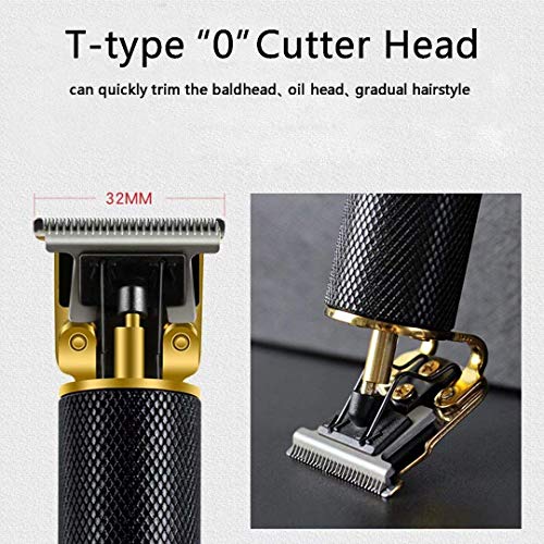 Hexiao - Cordless T Outliner Trimmer Zero Gapped Cabello Clipper - Zero Gapped T-Blade Regulador de Cabello 0mm Baldheaded Clippers de Cabello para Self Haircut (Oro) xiao1230