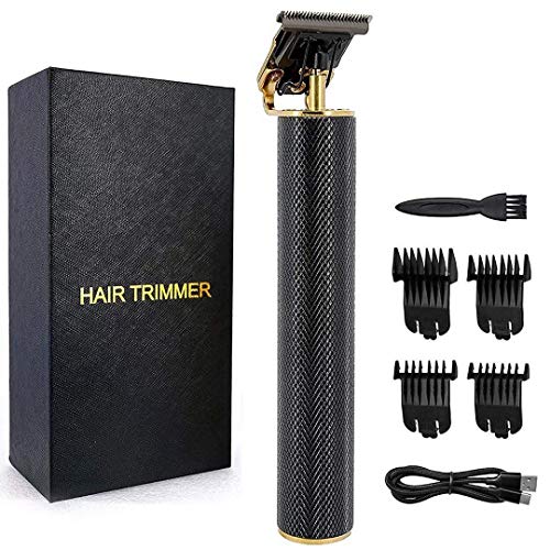 Hexiao - Cordless T Outliner Trimmer Zero Gapped Cabello Clipper - Zero Gapped T-Blade Regulador de Cabello 0mm Baldheaded Clippers de Cabello para Self Haircut (Oro) xiao1230