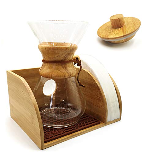 Hexnub - Soporte organizador de café para cafetera y cafetera con filtro (soporte para café con tapa Chemex)