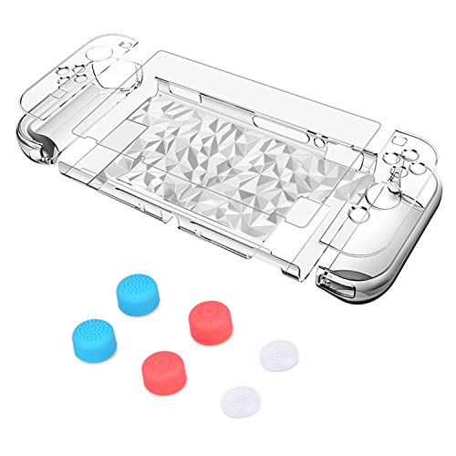 HEYSTOP Carcasa Nintendo Switch, Funda Nintendo Switch con Protector de Pantalla para Nintendo Switch Console y Joy Cons con 6 Agarres para el Pulgar