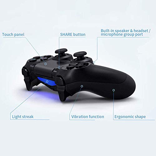 HFSKJ 2 Paquetes de Ps4 Controller Wireless Gamepad para Playstation 4/Pro/Slim con Motores de Movimiento y Audio,Gamepad Remoto Recargable USB (Negro)