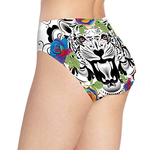 HGFK Braguitas de Bikini para Mujer Calaveras de azúcar de Dibujos Animados Ropa Interior sin Costuras Calzoncillos elásticos Corte por láser