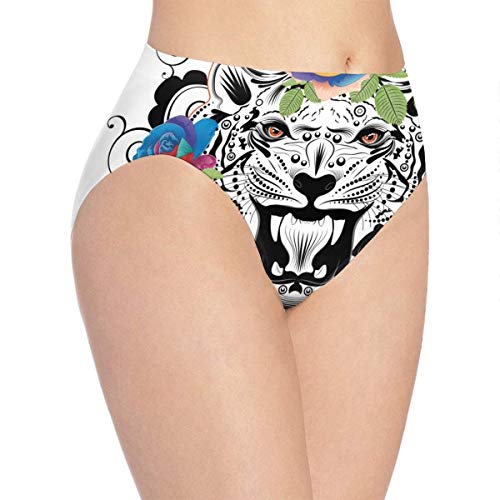 HGFK Braguitas de Bikini para Mujer Calaveras de azúcar de Dibujos Animados Ropa Interior sin Costuras Calzoncillos elásticos Corte por láser