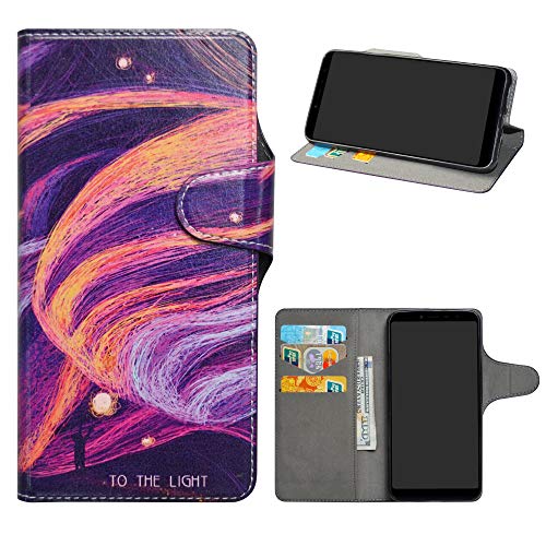 HHDY Xiaomi Mi A2 Funda, Diseño PU Cuero Libro Soporte Plegable y Ranuras para Tarjetas Dibujos Caso Cover para Xiaomi Mi A2 / Mi 6X,Brilliant Purple