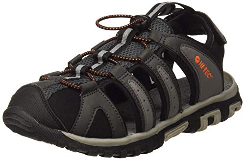 Hi-Tec Haraka Santallas Hombre, Negro (Charcoal/Cool Grey/Black/Red Orange 51), 42 EU