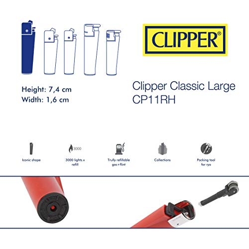 HIBRON Clipper 4 Mecheros Encendedores Diversos Surtidos Bonitos, 1 Carga Gas Encendedor Clipper 300 Ml,9uds De Piedra Clipper Y 1 Llavero Gratis 1-10003-10