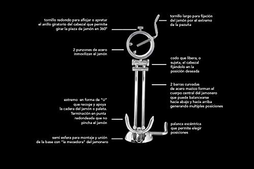Hidalgo Soporte Jamonero Afinox Primus con Base de Acero Brillo