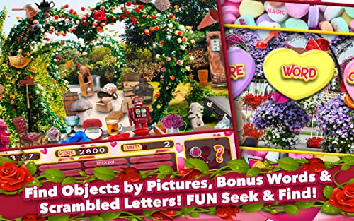 Hidden Objects Valentines Day - Heart Gardens Seek and Find Object Puzzle Pic Valentine Game