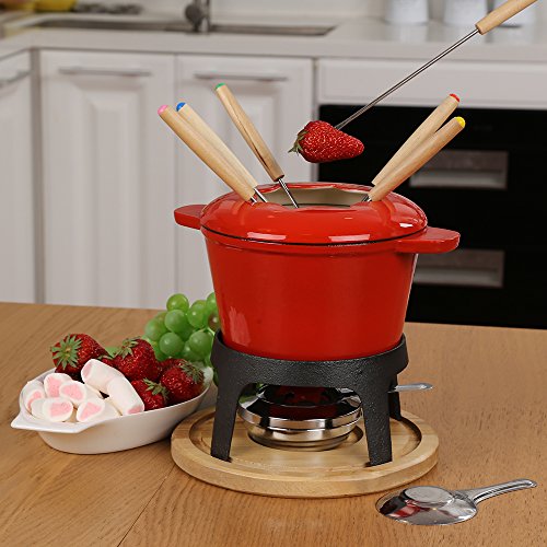 hierro fundido fondue set fondue hierro fundido -Set 6 tenedor fondue queso ceramica/fondue queso chocolate