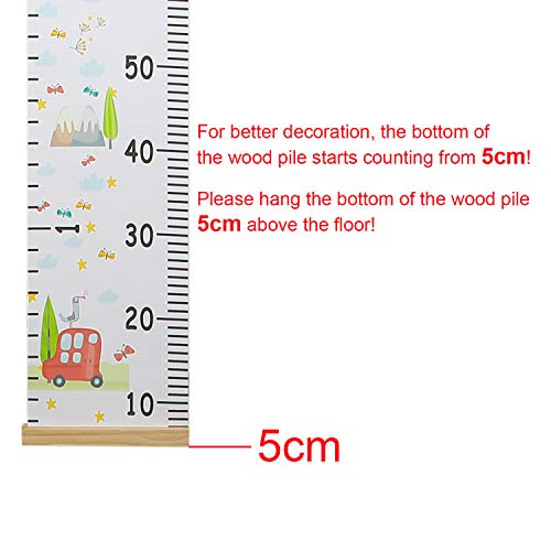 Hifot Gráficos de crecimiento para colgar en la pared, regla para niños y niñas, decoración de la habitación infantil, Tabla de crecimiento 20 x 200 cm