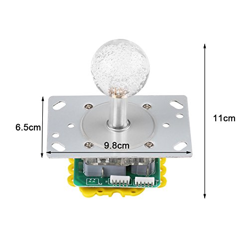 Hilitand - Joystick luminoso de colores conmutable de 4 a 8 vías, funcionamiento para Arcade Game DIY