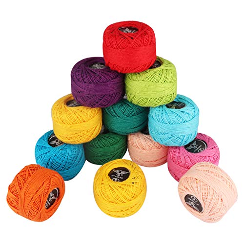 Hilos de Ganchillo (42 Piezas) - Colores Variados Hilado de algodón 1470 Medidor en Total - 5 g crochet Hilo para Bordar, Patrones, Artesanía Hecha a Mano (0.8 mm Grosor)