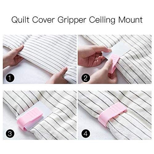 hinffinity Clip Gripper Funda de edredón con Soporte de Techo con Clip sin la Aguja, Antideslizante Ropa de Cama Accesorios Seguro y fiable, Descanso asegurado para Dormir (8 Paquetes)