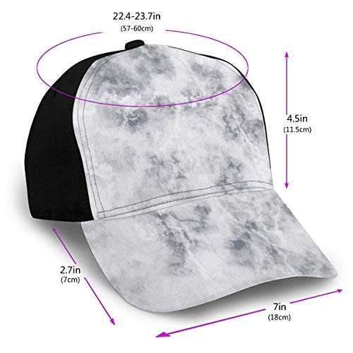 Hip Hop Sun Hat Baseball Cap,Granite Surface Pattern with Stormy Details Natural Mineral Formation Print,For Men&Women