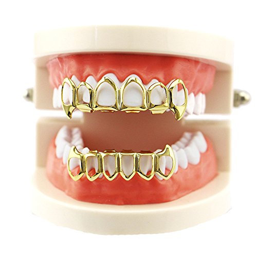 Hip Hop Teeth - Juego de 6 parrillas para barbacoas, diseño de rayas, color negro