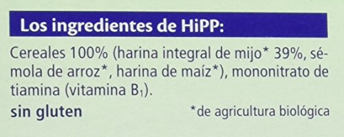 HiPP Biológico, Cereales para bebé (Sin Gluten) - 4 de 400 gr. (Total 1600 gr.)