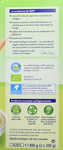 HiPP Biológico, Cereales para bebé (Sin Gluten) - 4 de 400 gr. (Total 1600 gr.)