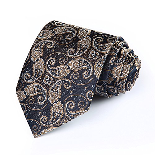 HISDERN Panuelo de lazo de boda Paisley floral Panuelo de corbata de hombre y conjunto de bolsillo cuadrado