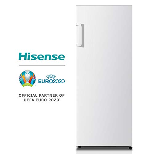 Hisense RL313D4AW1 - Frigorífico de una puerta, clase A+, capacidad neta 242 l, 143,4 cm alto, patas ajustables, silencioso 40dB, color blanco