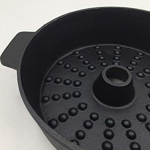 HIUGHJ Patata Tuerca para Hornear Asador de Hierro Fundido Barbacoa Asador Olla para cocinar Barbacoa casera Sartenes para Carne de bistec Castaño Dulce, Negro, 26 cm