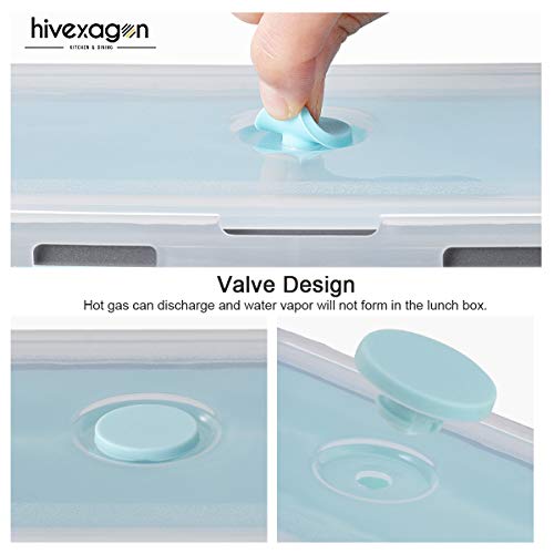 Hivexagon Contenedores de Almacenaje de Alimentos de Silicona Plegable 4 pack Almuerzo Caja para Bento sin BPA para Acampar, Senderismo CP012