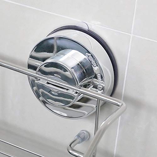 HJZ Súper Potente succión del vacío de Acero Inoxidable Plataforma de baño Ducha Caddy Rack de Almacenamiento Cesta con Bloqueo de succión (Cesta de baño)