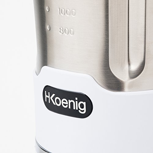 H.Koenig SOUP Maker MXC 36 Sopera Eléctrica y Licuadora, Máquina para hacer Sopas, Batidos, o Salsas, 1.7 Litros, 900 W, 7 Velocidades, 3 Temperaturas, Acero Inoxidable, MXC36, Blanco, Rojo y Negro