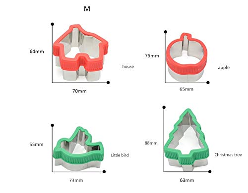 HMMJ 12 Piezas Moldes De Galletas,Cortadores De Galletas Moldes para Galletas Cortador Acero Inoxidable para Fondant Pasteles.