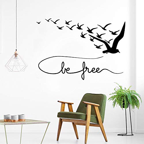 HNXDP Creative love free bird Decoración para el hogar Decoración moderna de acrílico Pegatinas de vinilo Decoración Accesorios Murales 57cmx18cm