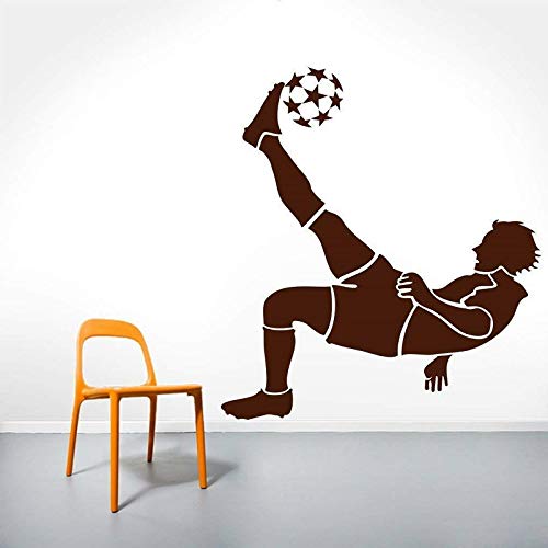 HNXDP Etiqueta de la pared diseño de jugador de fútbol PVC vinilo decoración para el hogar calcomanía fanático del fútbol decoración de la habitación del niño ZQ28 57x63cm