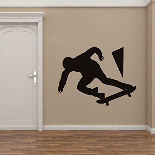 HNXDP Pegatinas de pared de vinilo impermeables para monopatín, diseño casero, venta de arte, calcomanías de pared para adolescentes de pared de gimnasia, dormitorio 56cmX44cm