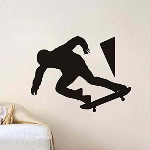 HNXDP Pegatinas de pared de vinilo impermeables para monopatín, diseño casero, venta de arte, calcomanías de pared para adolescentes de pared de gimnasia, dormitorio 56cmX44cm