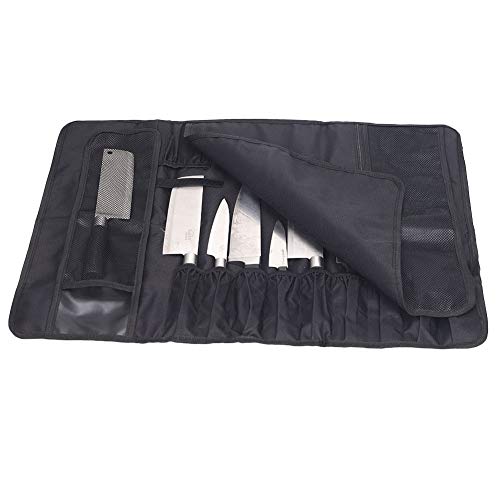 HNYG Chef Knife Roll Bag con 17 ranuras, bolsa de cuchillas compacta y portátil Estuche de almacenamiento con correa para el hombro, bolsa de herramientas resistente al agua y lavable HYDD14-UK