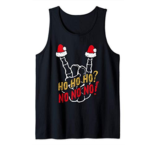 Ho Ho Ho No | Mano de hueso Navidad sarcástica divertida Camiseta sin Mangas