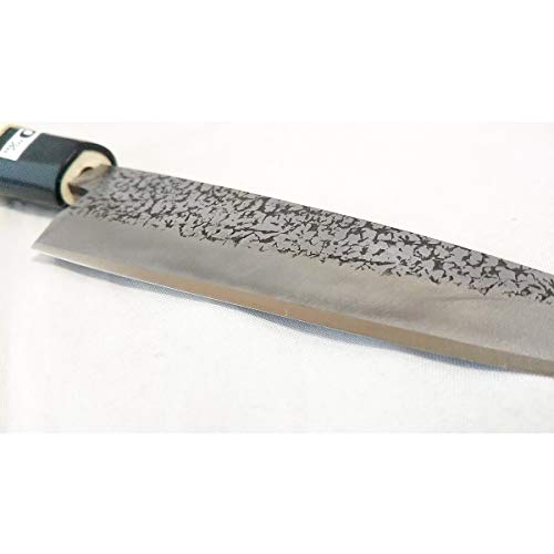 Hocho: Cuchillo japonés Deba AJIKIRI japonés Aogami (Azul) con Acabado Super Martillado, Tienda 4.0 Sol (120 mm, 4.72 in)