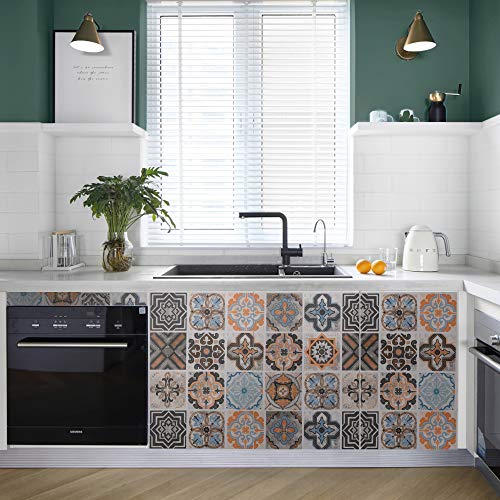 Hode Tile Pegatinas Autoadhesivas Papel Pintado Patrón Mosaico Muebles Etiqueta Decorativa Vinilo Película Envoltura Rollo Para Cocina Pared Estante Mesa Armario DIY 60cmX300cm